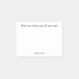 Funny Zitat Personalisiert Schwarz-weiß Vergessen Post-it Klebezettel