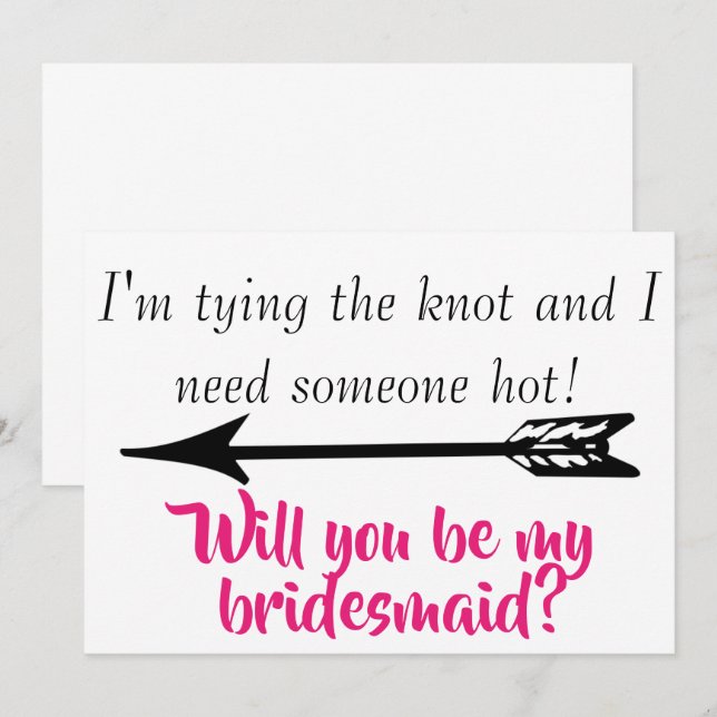 Funny Zitat Werden Sie meine Bridesmaid? Einladung (Vorne/Hinten)