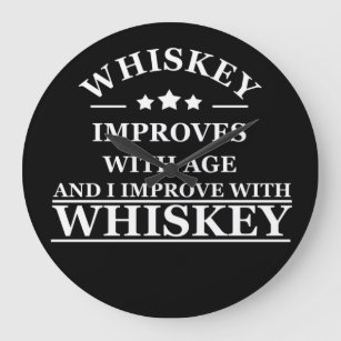 Funny Zitate über Whiskey Liebhaber Große Wanduhr