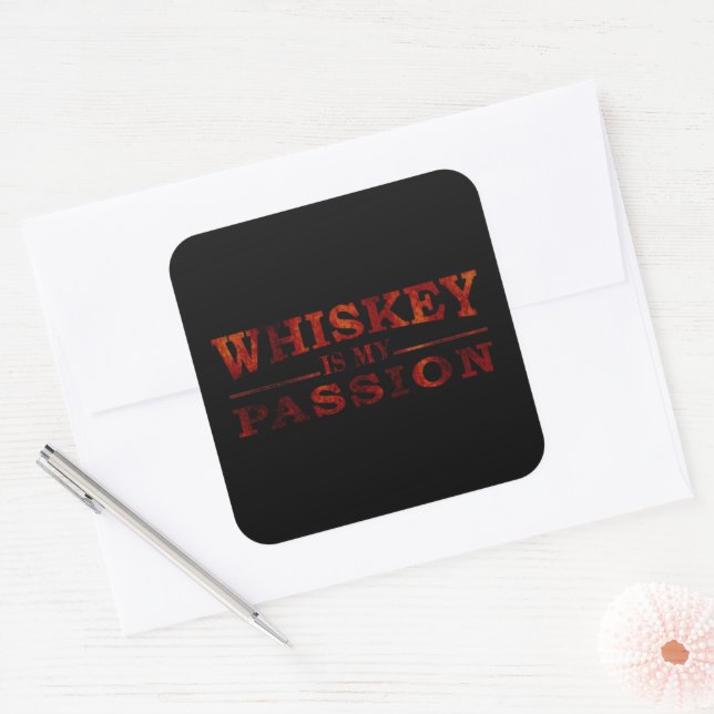 Funny Zitate über Whiskey Liebhaber Quadratischer Aufkleber (Umschlag)