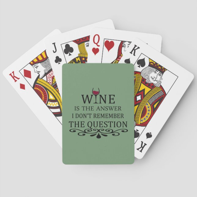 Funny zitiert berühmten Wein drinker Slogan Spielkarten (Rückseite)