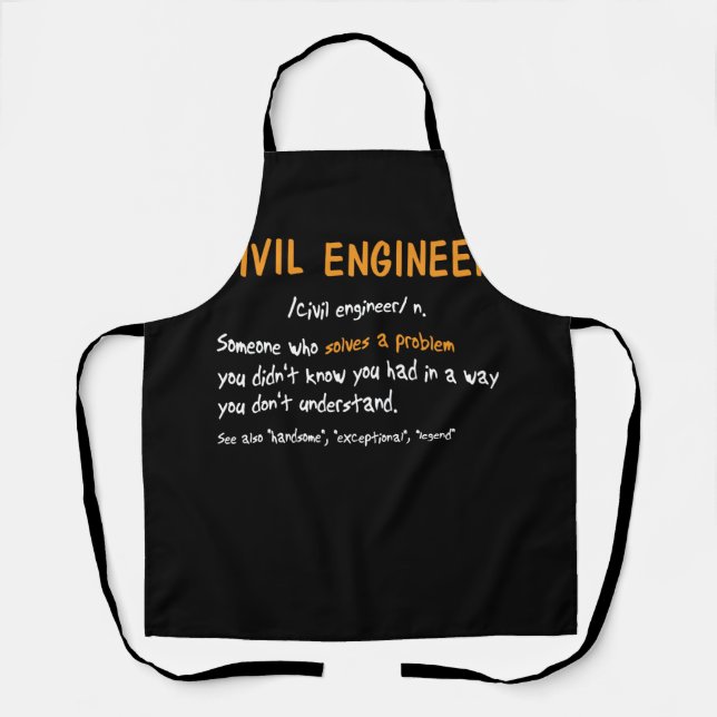 Funny Zivil Engineer definiert jemanden, der löst Schürze (Vorderseite)