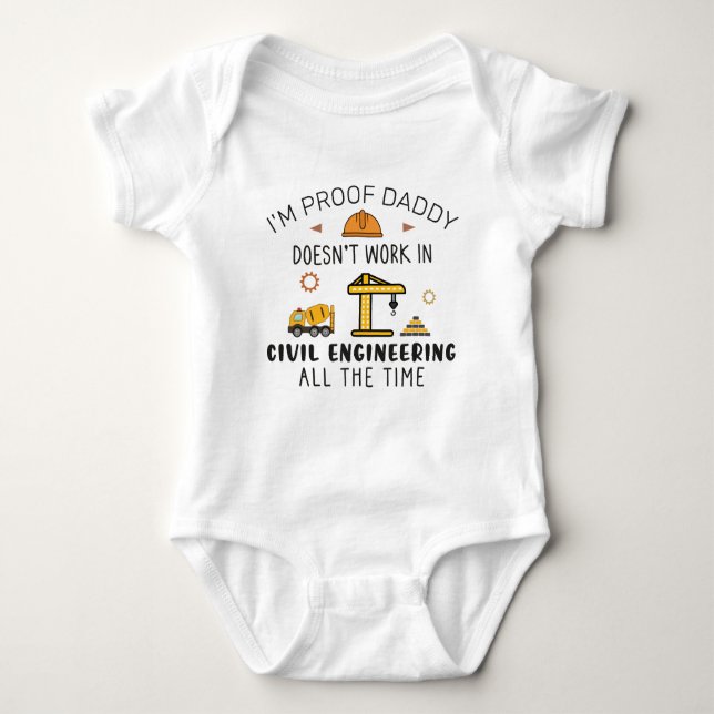 Funny Zivil Engineer Vater - Bauarbeiter Baby Strampler (Vorderseite)