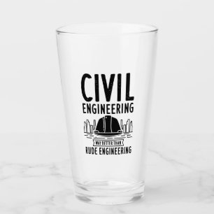 Funny Zivil Engineering Gag Engineer Graduate Glas