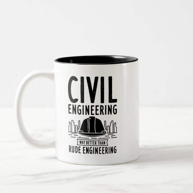 Funny Zivil Engineering Gag Engineer Graduate Zweifarbige Tasse (Links)