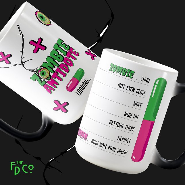 Funny Zombie Antidote Loading.. Zombie für den Men Verwandlungstasse (Von Creator hochgeladen)