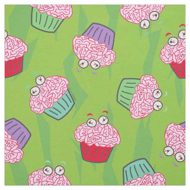 Funny Zombie Brains Cupcake Muster Stoff (Muster)