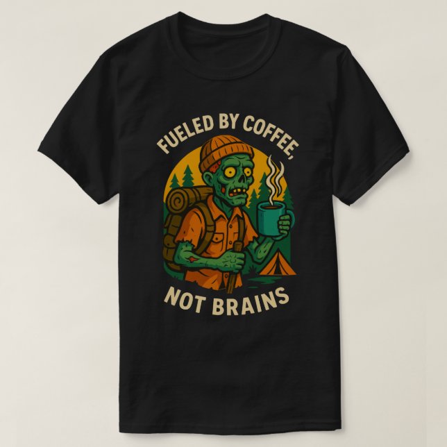 Funny Zombie Camper durch Coffee Design angeregt T-Shirt (Design vorne)