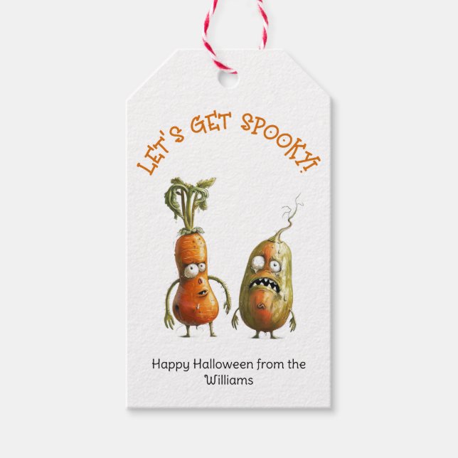 Funny Zombie Gemüse Halloween Geschenkanhänger (Vorderseite)