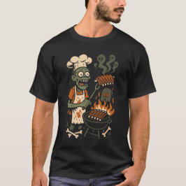 Funny Zombie Grillmaster – Skeleton BBQ Chef Art T-Shirt