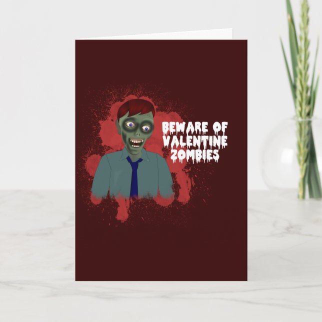 Funny Zombie Love Carte de voeux (Devant)