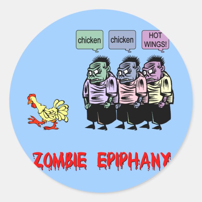 Funny Zombie Runder Aufkleber (Vorderseite)