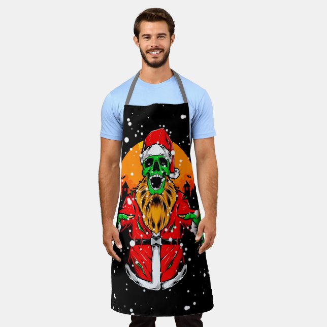 Funny Zombie Santa Claus Weihnachten Schürze (Getragen)