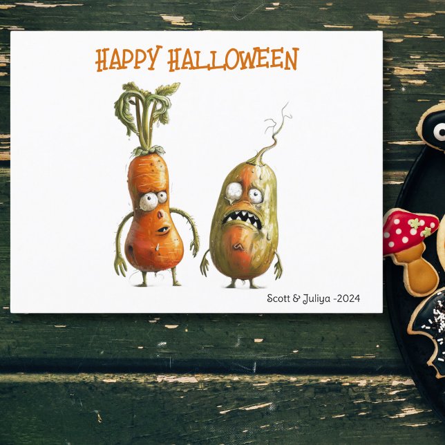 Funny zombie veggie Halloween Postkarte (Von Creator hochgeladen)