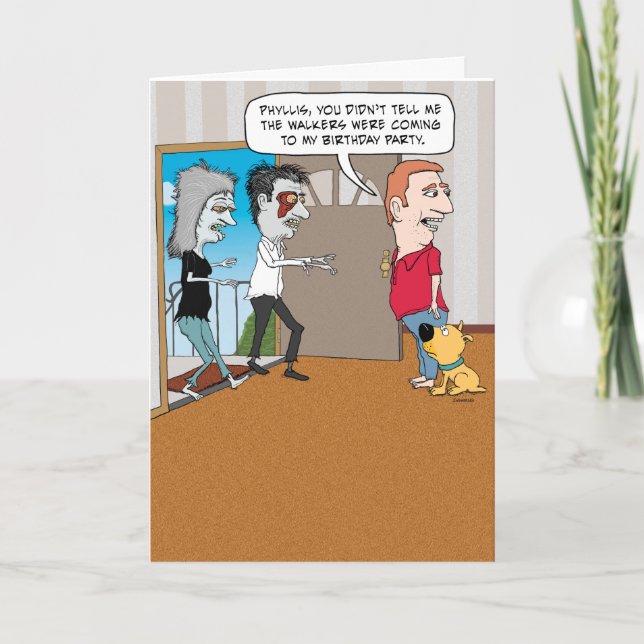 Funny Zombie Walkers Geburtstagskarte Karte (Vorderseite)
