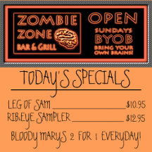 Funny Zombie Zone BYOB bringen Ihr eigenes Gehirn