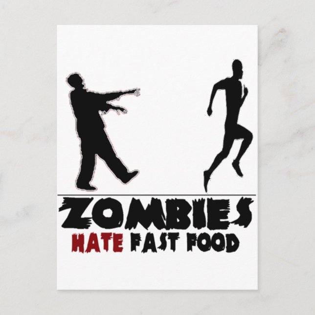 Funny Zombies Fast Food Postkarte (Vorderseite)