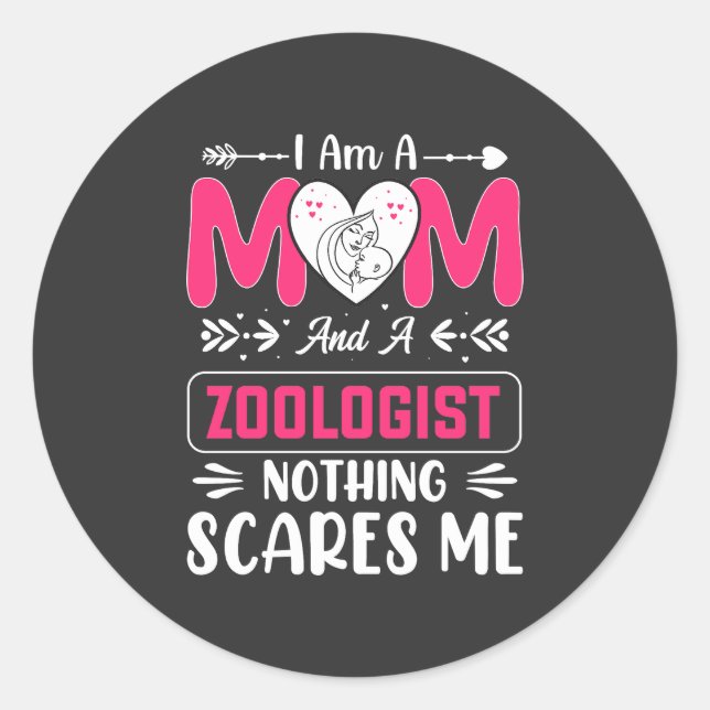 Funny Zoologist Mama, Zoologe Mama Runder Aufkleber (Vorderseite)