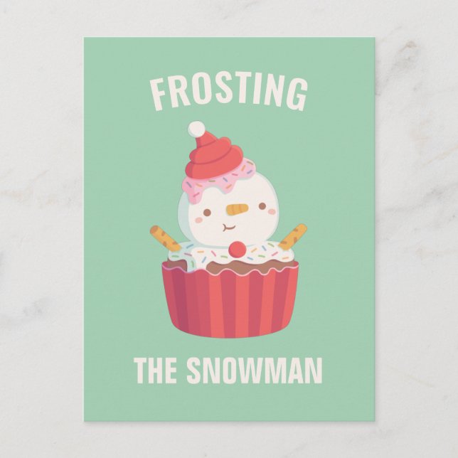 Funny Zuckerguss Der Schneemann Weihnachten Gruß Postkarte (Vorderseite)