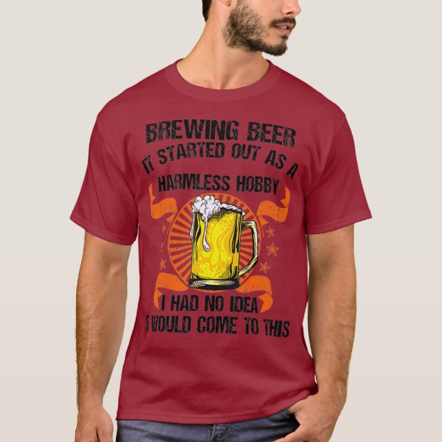 Funny Zuhause Brewery Biergeschenk Niedlicher Bier T-Shirt (Vorderseite)