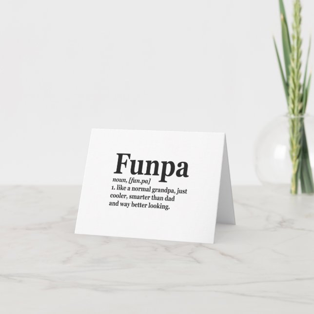 Funpa Funny Definition nur Cooler Großvater Vater Dankeskarte (Vorderseite)