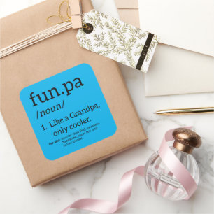 Funpa wie ein Opa nur Cooler Quadratischer Aufkleber