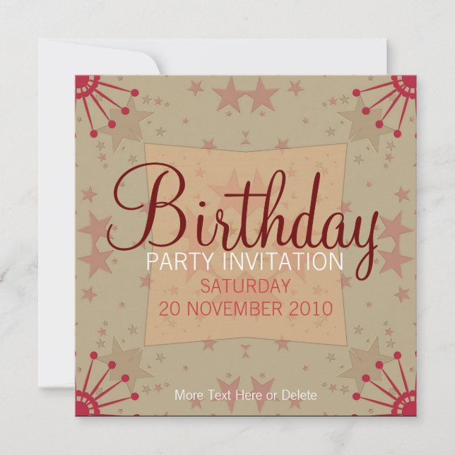 FunStars Party Einladung zum Geburtstag (Vorderseite)