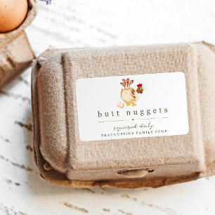 Funt Butt Nugget Farm Coop Egg Carton Étiquette