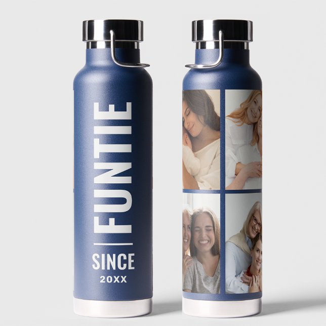 Funtie | Fun Cool Tante Custom Jahr 4 FotoCollage Trinkflasche (Von Creator hochgeladen)