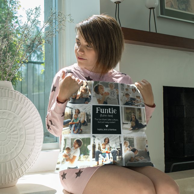 Funtie Photo Collage Definition Cute Modern Auntie Kissen (Von Creator hochgeladen)
