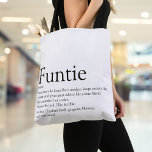 Funtie, Tante, Tante Definition Moderner Spaß Tasche<br><div class="desc">Personalise for your special,  favourite Funtie,  Aunt,  Auntie or Tia to create a unique gift. Perfekt way to show her how amazing she is every day. Designed by Thisisnotme ©</div>