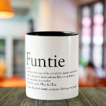Funtie, Tante, Tante Definition Moderner Spaß Zweifarbige Tasse<br><div class="desc">Personalisieren Sie Ihre Lieblings-Funtie,  Tante oder Tante,  um ein einzigartiges Geschenk zu kreieren. Ein perfekter Weg,  ihr zu zeigen,  wie phantastisch sie jeden Tag ist. Entwickelt von Thisisnotme©</div>