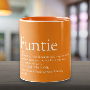 Funtie Tunt Tuntie Definition Orange Personalisier Zweifarbige Tasse