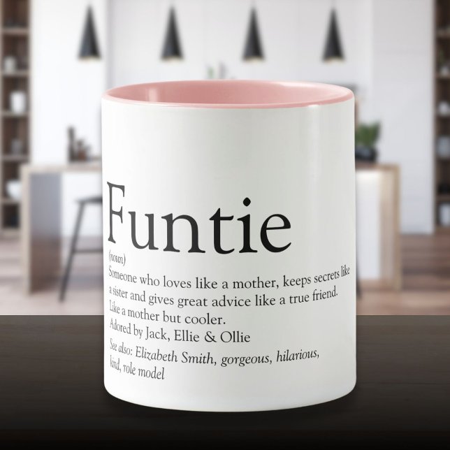 Funtie Tunt Tuntie Definition Sprichwort Funny Tasse (Funtie Aunt Auntie Definition Saying Funny Mug)