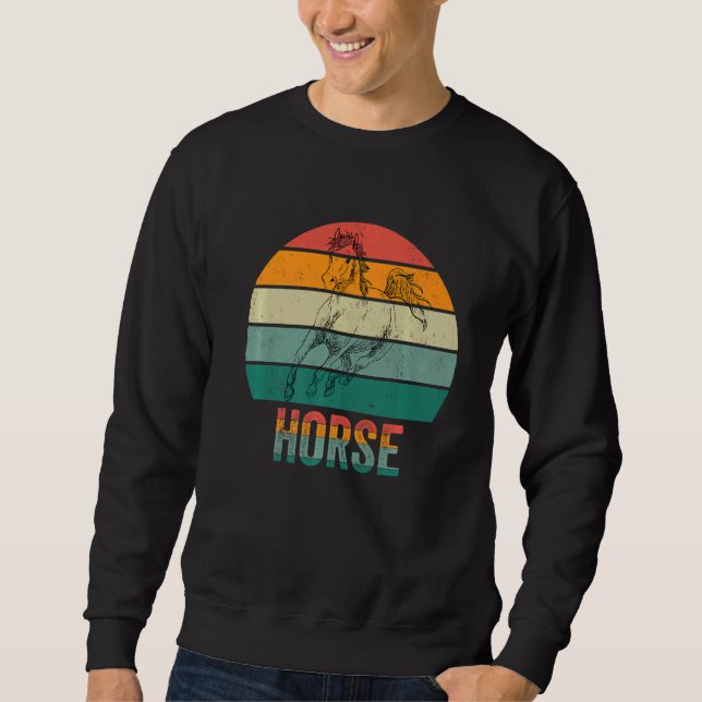 Funuy Pferd Bauer Pferd Reiten Ricing Design Retro Sweatshirt (Vorderseite)