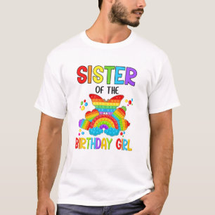 Funy Schwester des Geburtstags Girl Pop It Dinosau T-Shirt
