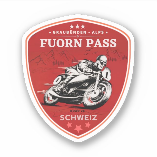 Fuorn Pass - Ofenpass - Schweiz - Alpen Aufkleber (Vorderseite)