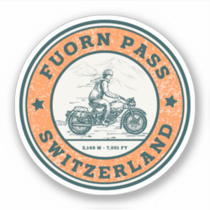 Fuorn-Pass-Ofenpass Schweiz – Alpen Motorradtour Aufkleber