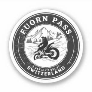 Fuorn-Pass-Ofenpass Schweiz – Alpen Motorradtour Aufkleber