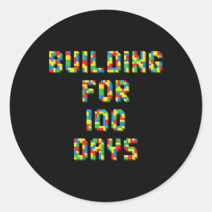 Für 100 Tage glücklich 100. Tag der Schule Kinder Runder Aufkleber