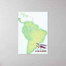 Für Abenteuer Amazon Regenwald Brasilien Karte Leinwanddruck