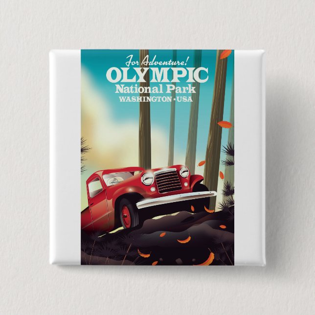 Für Abenteuer! Olympischer Nationalpark Washington Button (Vorderseite)