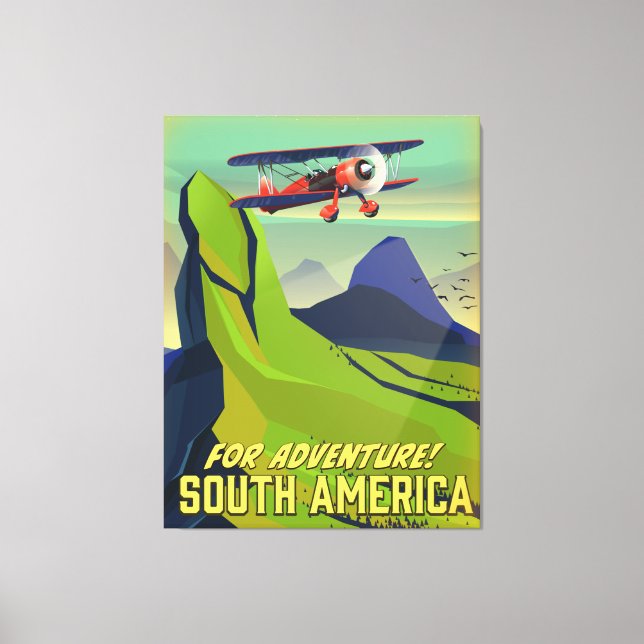 Für Abenteuer: Südamerika-Reiseplakat Leinwanddruck (Vorderseite)
