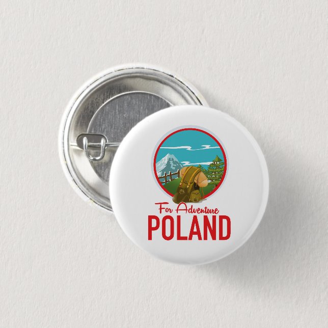 Für Adventure Poland Reiselogo Button (Vorne & Hinten)