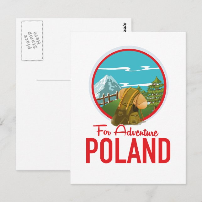 Für Adventure Poland Reiselogo Postkarte (Vorne/Hinten)