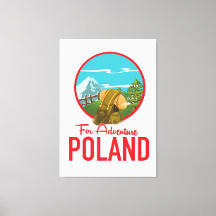 Für Adventure Poland Travel Logo Leinwanddruck