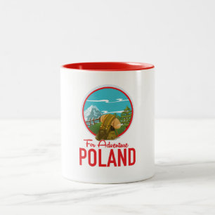 Für Adventure Poland Travel Logo Zweifarbige Tasse