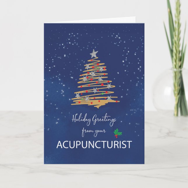Für Akupunkturist Weihnachtsbaum auf Marine Karte (Vorderseite)
