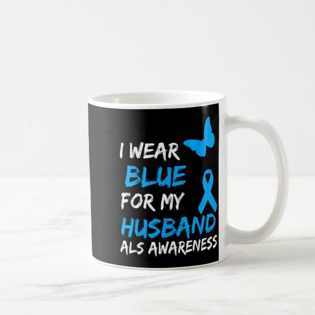 Für ALS-Bewusstsein Blauer Ehemann Kaffeetasse (Rechts)
