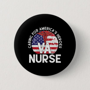 Für Amerikas Helden gekümmert Patriotic Va Nurse N Button